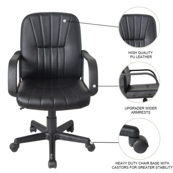 Chaise de bureau Thomas - chaise gamer - enfant - réglable en hauteur - noir - VDD World