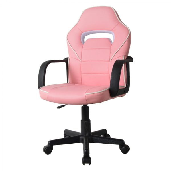 Chaise de bureau chaise gaming Thomas - enfant - style racing gaming - réglable en hauteur - rose - VDD World