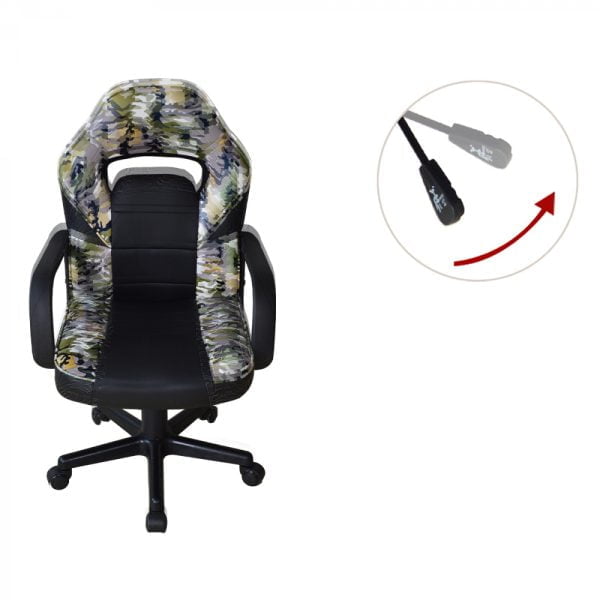 Chaise de bureau Thomas junior - chaise de jeu - réglable en hauteur - camouflage - VDD World