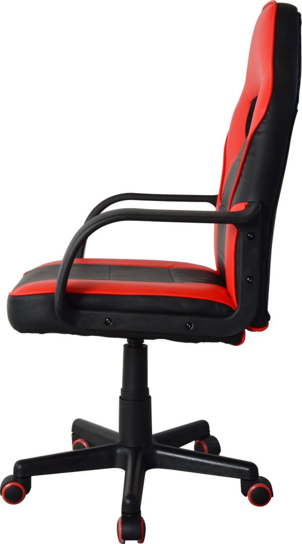 Chaise gaming Thomas junior - chaise de bureau style gaming - réglable en hauteur - rouge noir - VDD World
