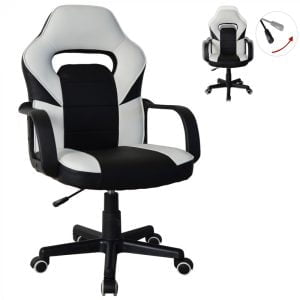 Chaise gaming Thomas junior - chaise de bureau style gaming - réglable en hauteur - rouge noir - VDD World