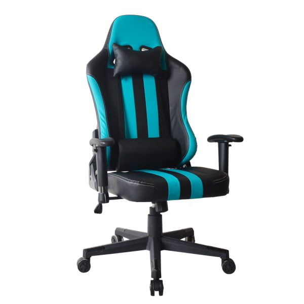 Chaise de bureau racing gaming gaming style high design Thomas noir bleu - VDD World
