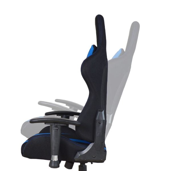 Chaise de bureau chaise gaming Thomas - style racing gaming - revêtement tissu - bleu noir - VDD World