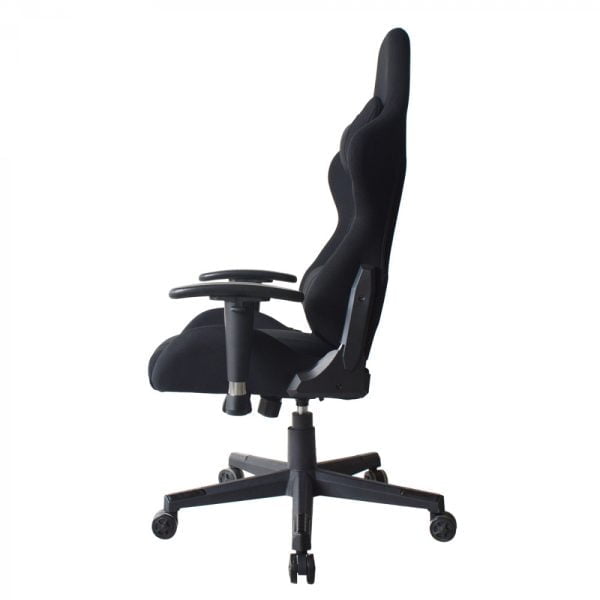 Chaise de bureau chaise gaming Thomas - style racing gaming - revêtement tissu - noir - VDD World