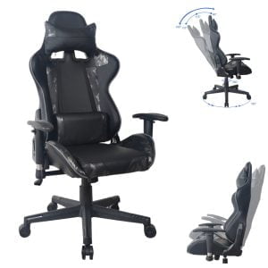 Chaise de bureau chaise gaming Thomas - chaise style gaming racing - blanc rose - VDD World