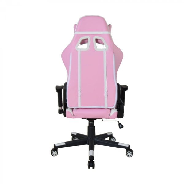 Chaise de bureau chaise gaming Thomas - chaise style gaming racing - blanc rose - VDD World