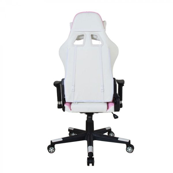 Chaise de bureau chaise gaming Thomas - chaise style gaming racing - blanc rose - VDD World