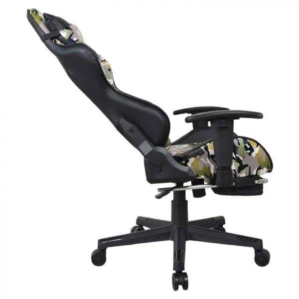 Chaise de bureau chaise de jeu Thomas - design camouflage de jeu de course - repose-pieds - réglable - VDD World