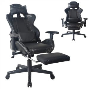 Chaise de bureau Thomas junior - chaise gamer style gaming racing - hauteur réglable - noir - VDD World