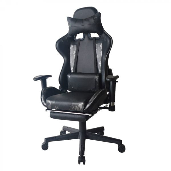 Chaise gaming chaise de bureau Thomas - racing gaming - camouflage - repose-pieds - réglable - VDD World