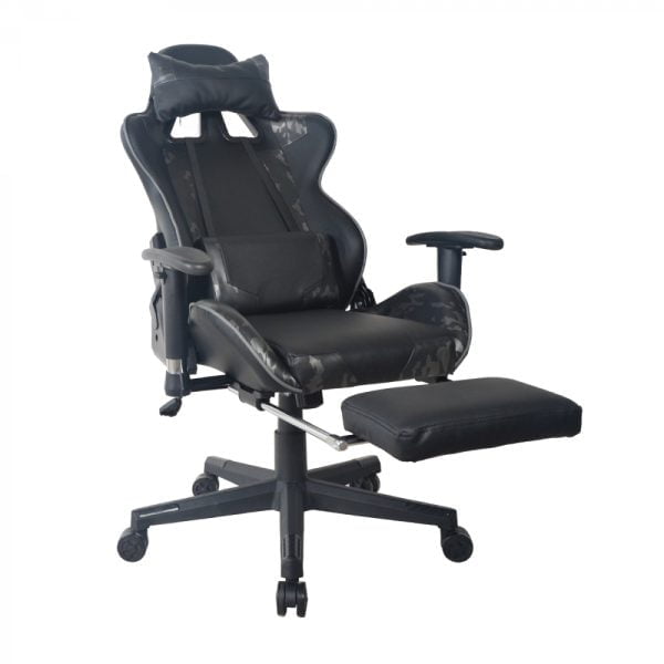 Chaise gaming chaise de bureau Thomas - racing gaming - camouflage - repose-pieds - réglable - VDD World