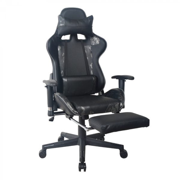 Chaise gaming chaise de bureau Thomas - racing gaming - camouflage - repose-pieds - réglable - VDD World