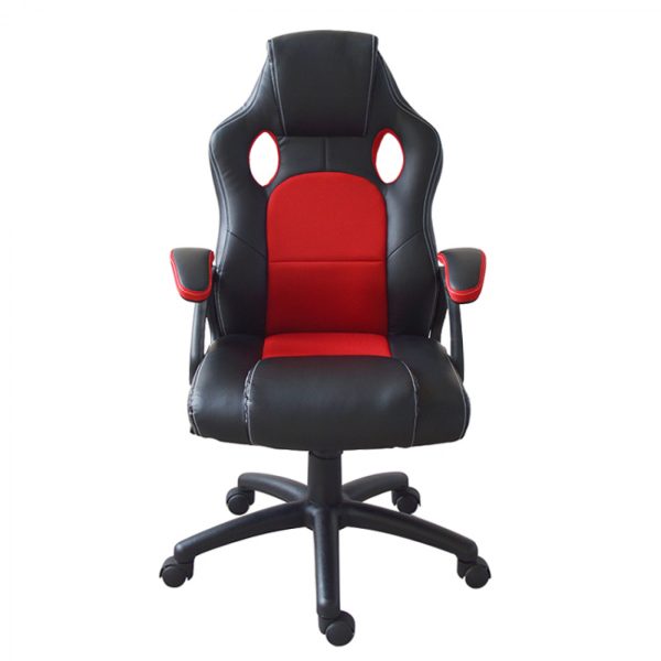 Chaise de jeu Wouter junior - chaise de bureau style gaming racing - réglable en hauteur - noir roug - VDD World