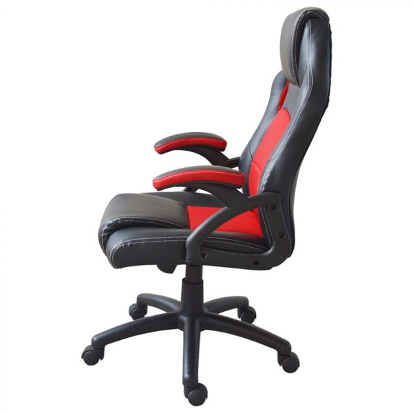 Chaise de jeu Wouter junior - chaise de bureau style gaming racing - réglable en hauteur - noir roug - VDD World