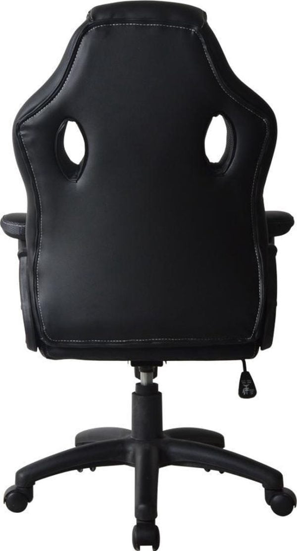 Chaise de jeu Chaise de bureau junior Wouter - style jeu de course - réglable en hauteur - noir - VDD World