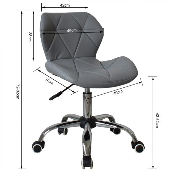 Chaise de bureau design moderne - chaise de direction - réglable en hauteur - gris - VDD World