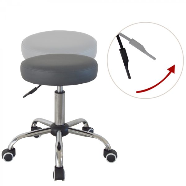 Tabouret de bureau - tabouret de bureau - tabouret de barbier - tabouret - réglable en hauteur - gri - VDD World