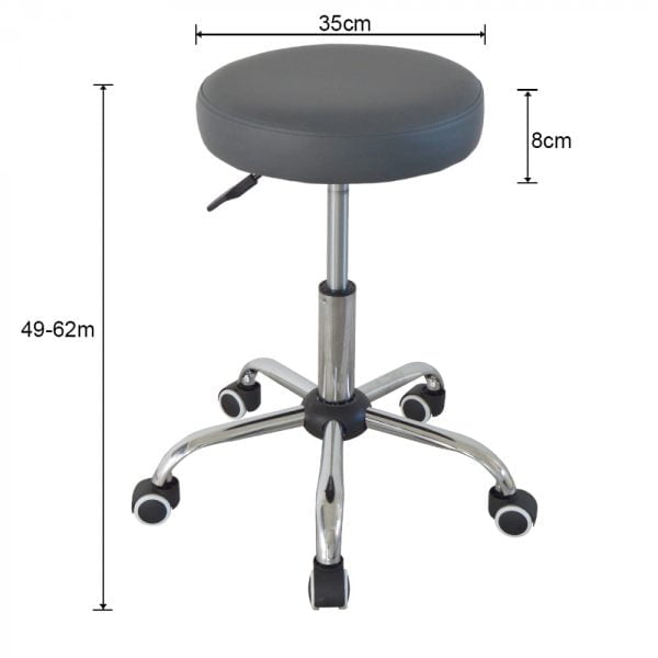 Tabouret de bureau - tabouret de bureau - tabouret de barbier - tabouret - réglable en hauteur - gri - VDD World