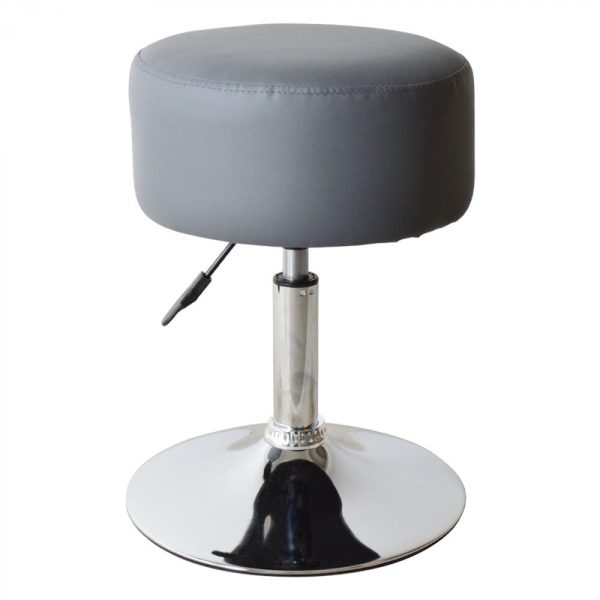 Tabouret rétro vintage - tabouret de coiffeuse - hauteur réglable jusqu'à 65 cm - gris - VDD World