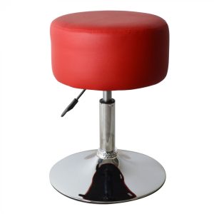 Tabouret rétro vintage - tabouret de coiffeuse - hauteur réglable jusqu'à 65 cm - rouge