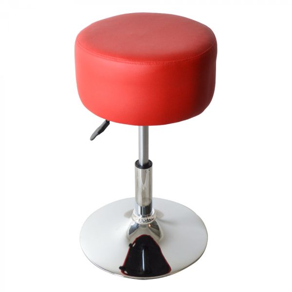 Tabouret rétro vintage - tabouret de coiffeuse - hauteur réglable jusqu'à 65 cm - rouge - VDD World