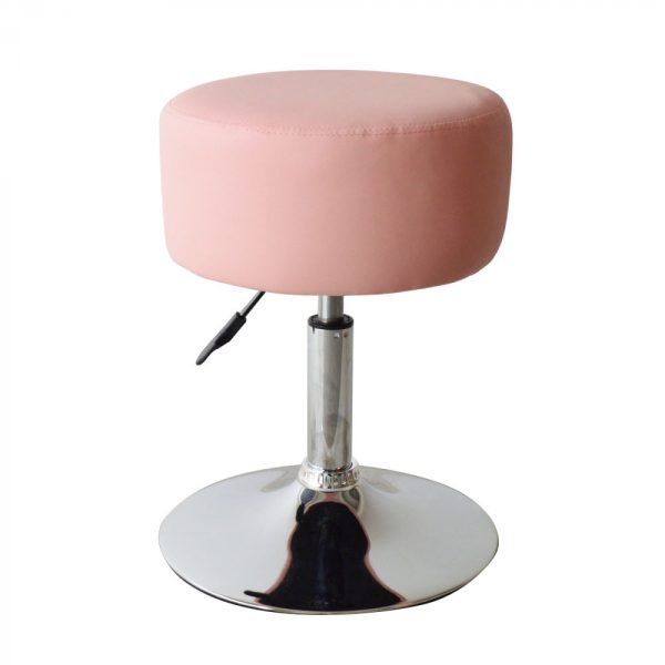 Tabouret rétro vintage - tabouret de coiffeuse - hauteur réglable jusqu'à 65 cm - rose - VDD World