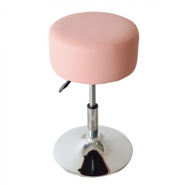 Tabouret rétro vintage - tabouret de coiffeuse - hauteur réglable jusqu'à 65 cm - rose - VDD World