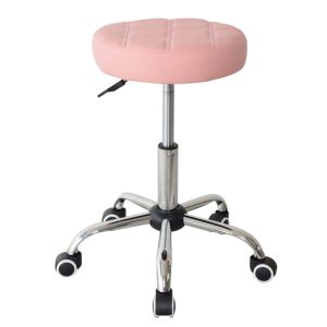 VDD Tabouret de chaise de bureau - tabouret de bureau - avec roues - réglable en hauteur - rose