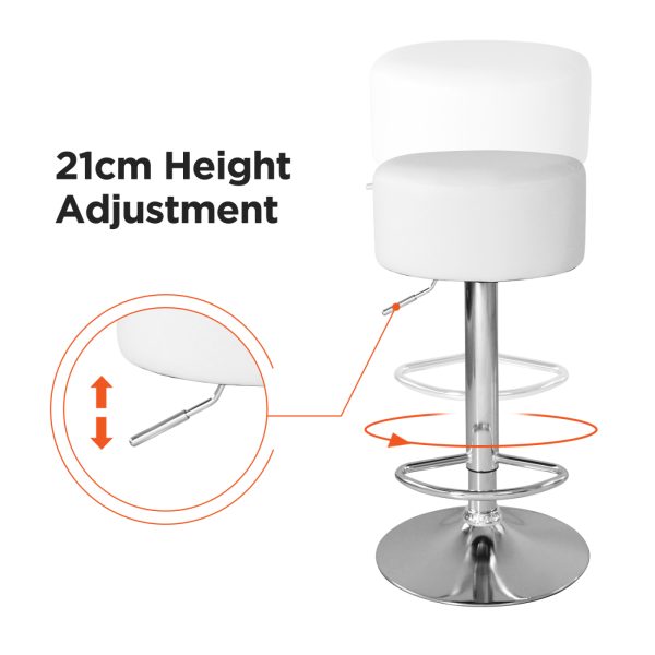 Tabourets de bar élégants avec siège blanc et hauteur réglable - Chaise de cuisine - Ensemble de 2 - VDD World