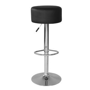 Tabourets de bar élégants avec siège noir et hauteur réglable – Chaise de cuisine – Lot de deux