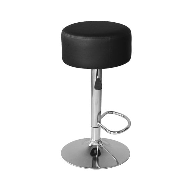 Tabourets de bar élégants avec siège noir et hauteur réglable – Chaise de cuisine – Lot de deux - VDD World