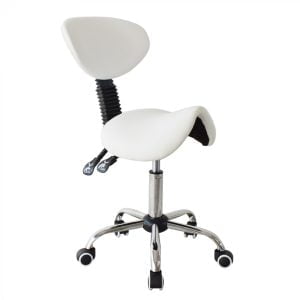 Tabouret selle dossier ergonomique inclinable - tabouret de barbier - tabouret - réglable en hauteur