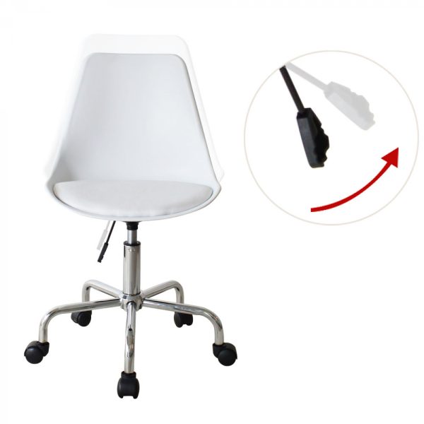 Chaise de bureau - réglable en hauteur - blanc - VDD World