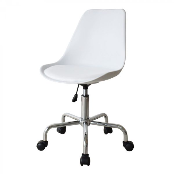 Chaise de bureau - réglable en hauteur - blanc - VDD World