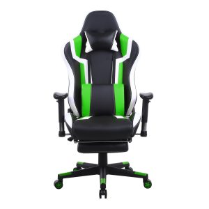 Chaise de jeu Tornado Relax - chaise de bureau - avec repose-pieds - ergonomique - noir vert