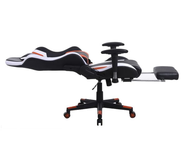 Chaise de jeu Tornado Relax - chaise de bureau - avec repose-pieds - orange noir - VDD World