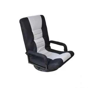 Chaise longue - chaise de jeu - chaise de sol - dossier réglable et pliable - gris noir