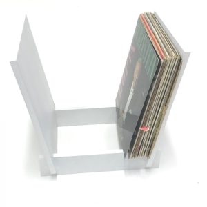 Support de rangement pour disques vinyle LP rétro - stocke jusqu'à 50 disques vinyle LP - blanc - VDD World