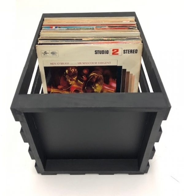 Boîte de rangement vinyle LP caisse de rangement universelle bois noir - VDD World