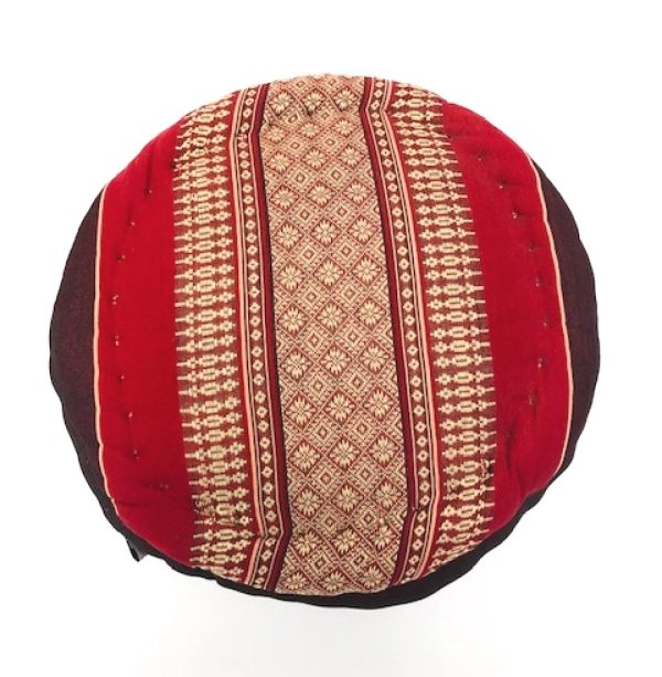 Coussin de méditation yoga zafu autour du design thaïlandais original 32 cm Rouge - VDD World