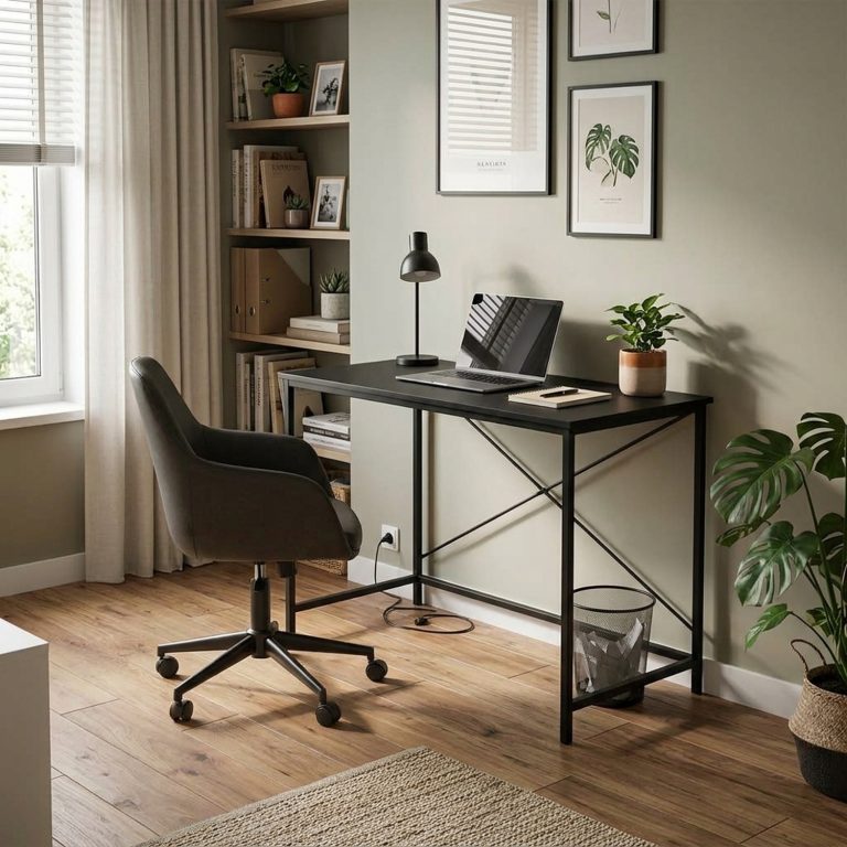 VDD - Bureau - Noir vintage  - Bureau - Table d'ordinateur - Table pour ordinateur portable - Bureau noir - Bureau d'ordinateur - 100 x 45 x 75 cm - image alternative