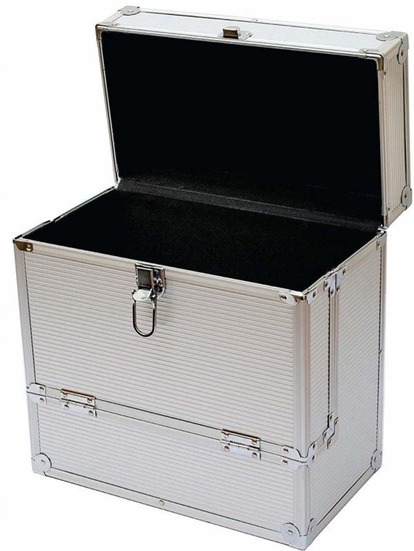 Vinyle LP case record case pour 40 pièces en aluminium argenté - VDD World