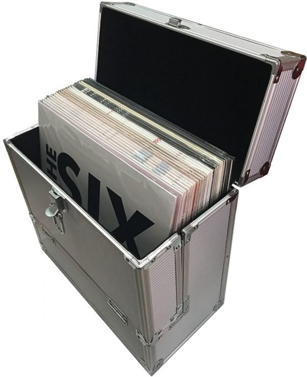 Vinyle LP case record case pour 40 pièces en aluminium argenté - VDD World