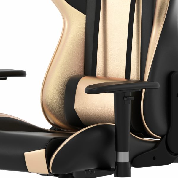 Chaise de jeu Goldgamer deluxe - chaise de bureau - chaise de jeu - or noir - VDD World