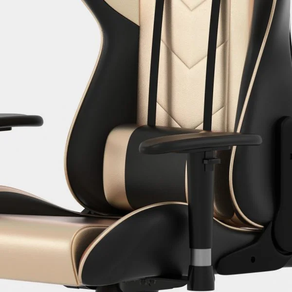 Chaise de jeu Goldgamer deluxe - chaise de bureau - chaise de jeu - or noir - VDD World