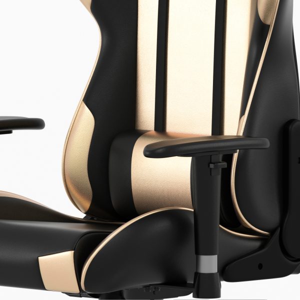 Chaise de jeu Goldgamer deluxe - chaise de bureau - chaise de jeu - or noir - VDD World