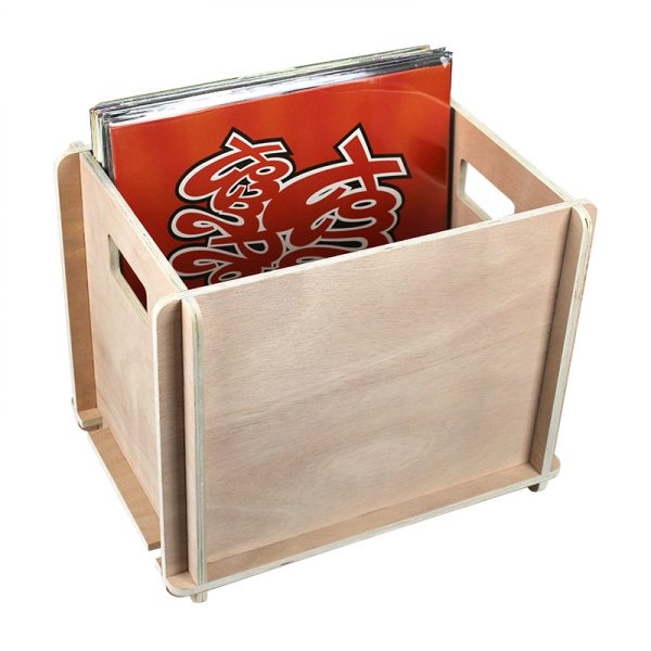 Boîte de rangement pour disques vinyle LP - Caisse de stockage de vinyle LP - bois - marron - VDD World