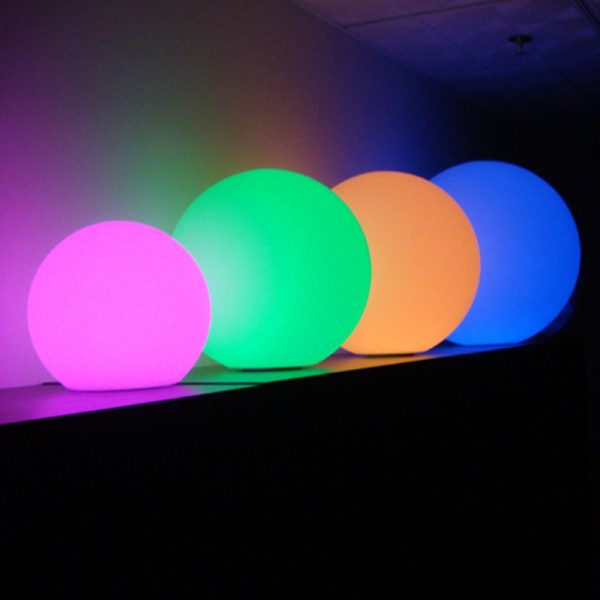 LED boule ambiance sphère LED 50 CM 16 couleurs RGB blanc télécommande étanche rechargeable - VDD World