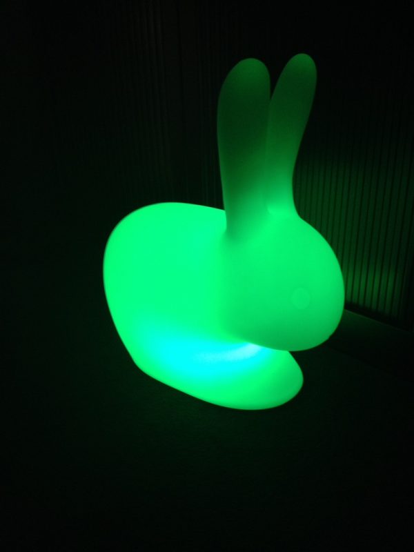 Lampe de nuit pour enfant Lapin LED 16 couleurs RGB blanc rechargeable 45 cm - VDD World