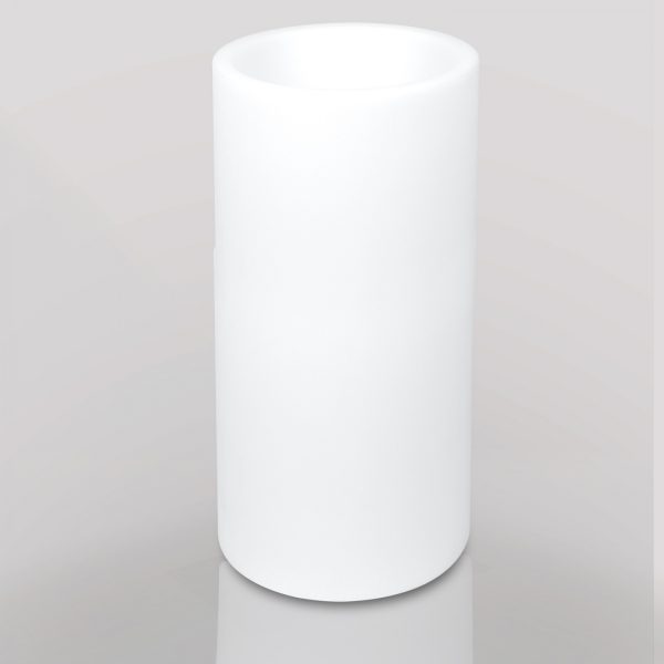 Cache-pot rond LED éclairage 16 couleurs RGB blanc 74 cm haute télécommande rechargeable - VDD World